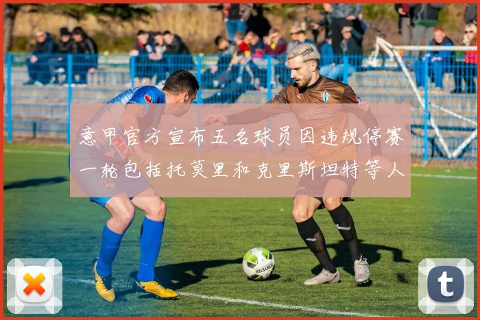 意甲官方宣布五名球员因违规停赛一轮包括托莫里和克里斯坦特等人